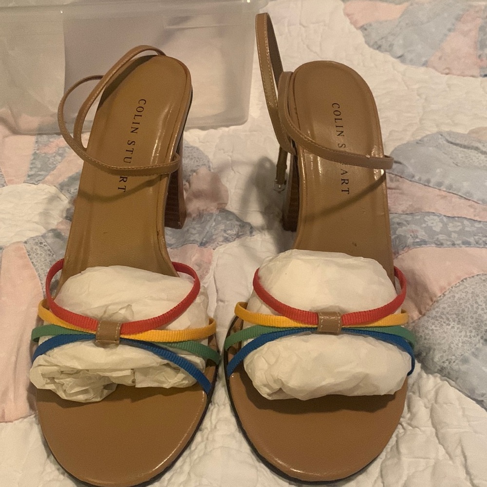 Colin Stuart ladies size 6&1/2 new stap design 3” heel shoes.